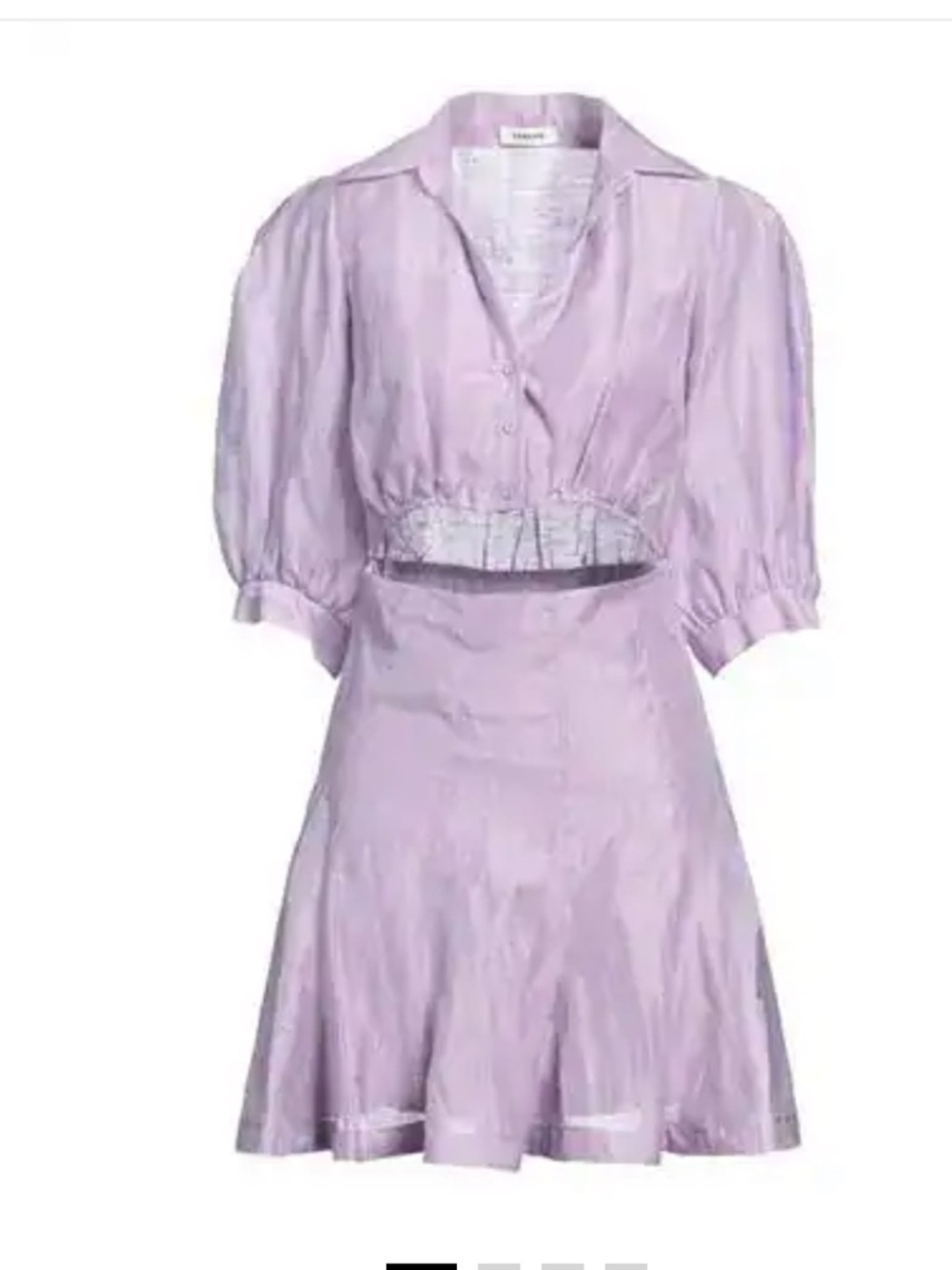 Sandro Lavender Cropped Bodice Mini Shirt Dress size 38